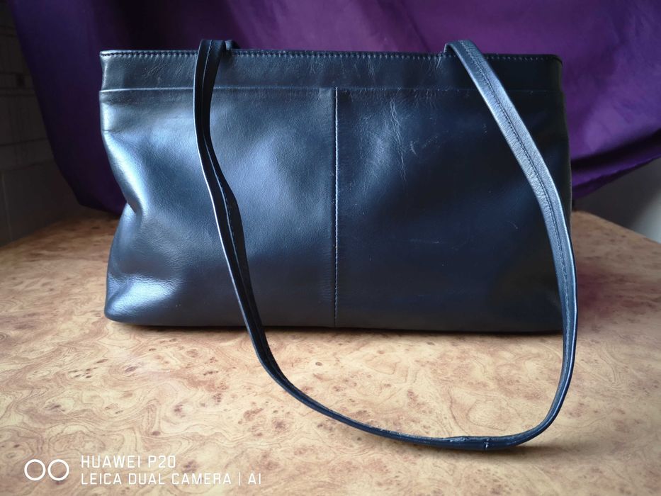 Tula сумка шкіряна темно синього кольору