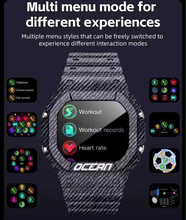 Смарт часы. LOKMAT OCEAN. NFC.Compass.1000mAh.3D-меню.LED-фонарик.