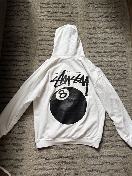 Худі stüssy 8 ball біле M