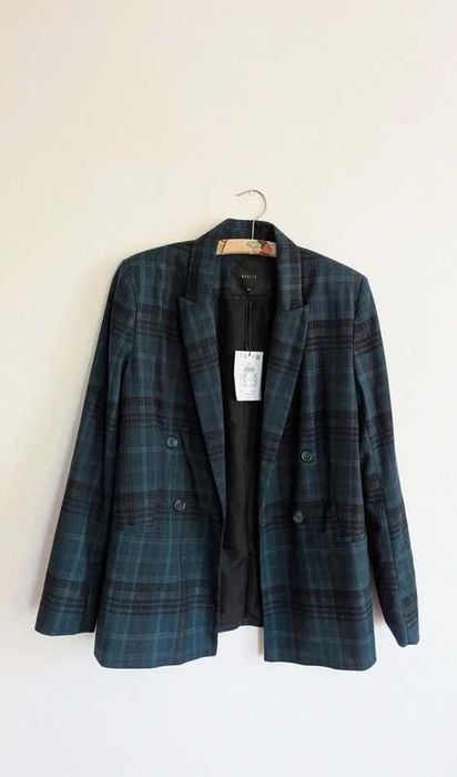 Marynarka w kratę oversize Mohito 34 nowa butelkowa zieleń hit