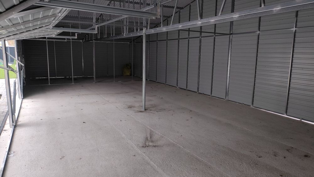 Garaż blaszany 15 x 6 m profil zamknięty ocynkowany, nowoczesny.