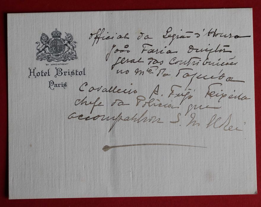 D. Manuel II Paris 1909 atentado Legião de Honra para comitiva