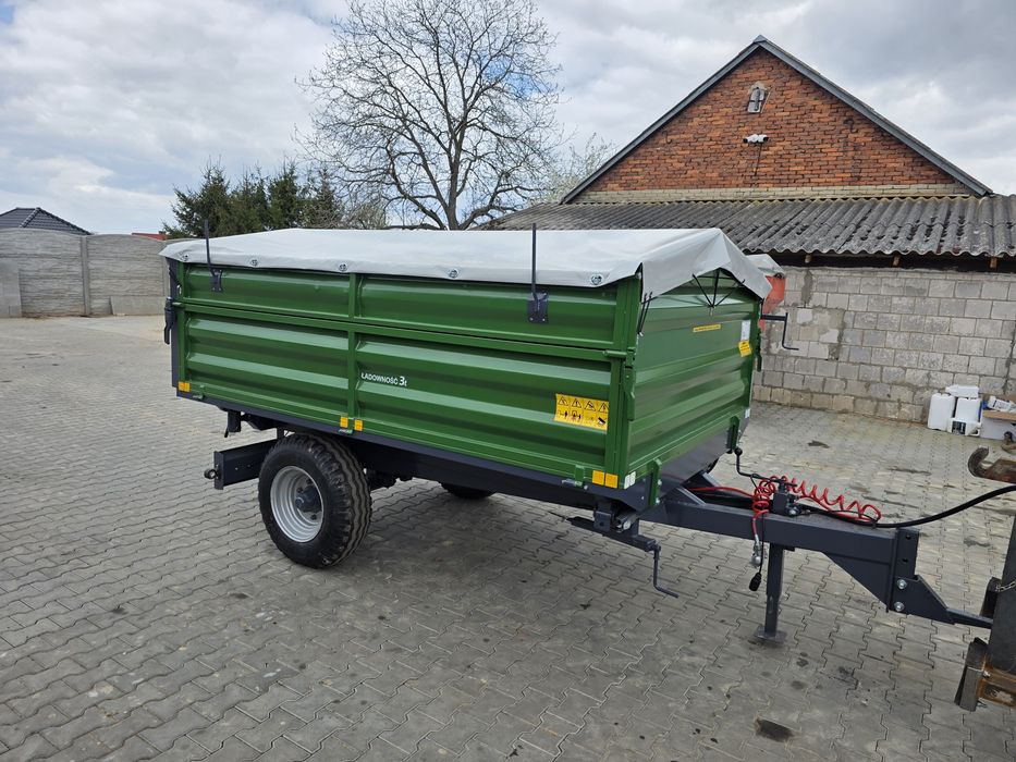 Przyczepa jednoosiowa wywrotka 3 strony ładowność 3 tony