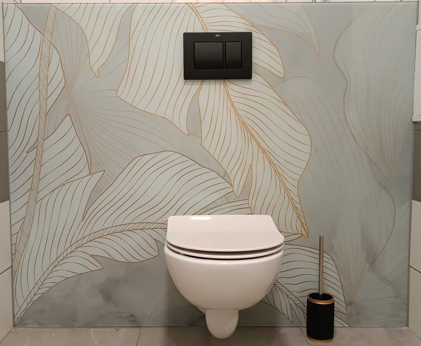 Szkło hartowane obudowa Geberit rozwiązanie bez fugowe dowolna grafika