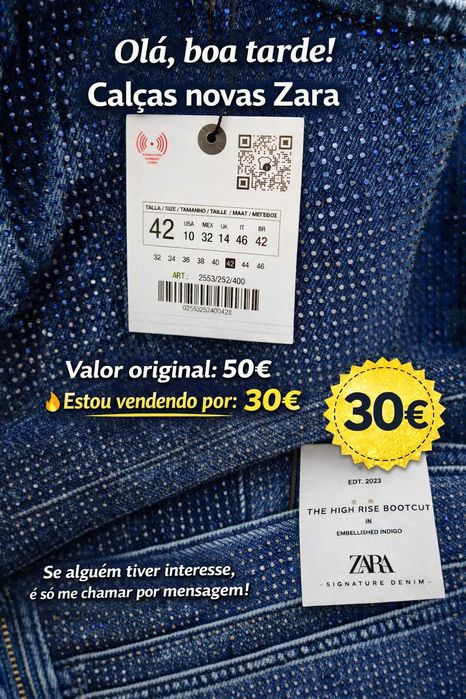 Calças novas da Zara _ Tamanho 42 _ Entrego no Comboio ou metro