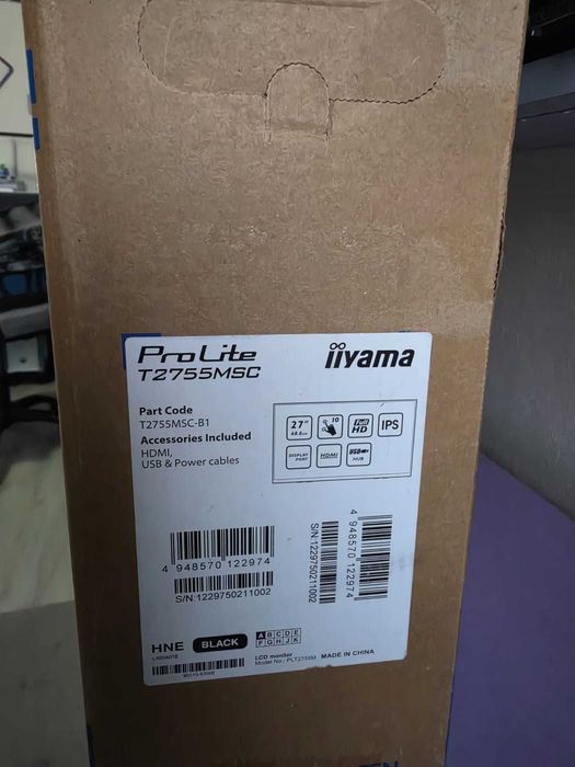 Monitor Iiyama 27″ 1080p IPS Touch 60Hz Colunas USB HDMI DisplayPort VESA