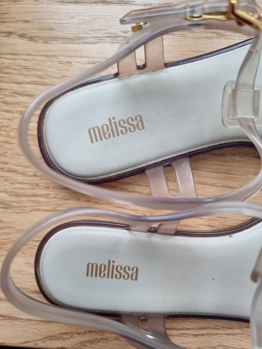 Melissa czarne beżowe złote sandały pachnące oryginalne 37 38 24 cm