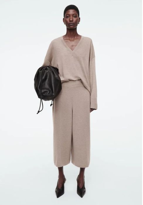 COS стильные трикотажные кюлоты брюки  шерсть  мериноса