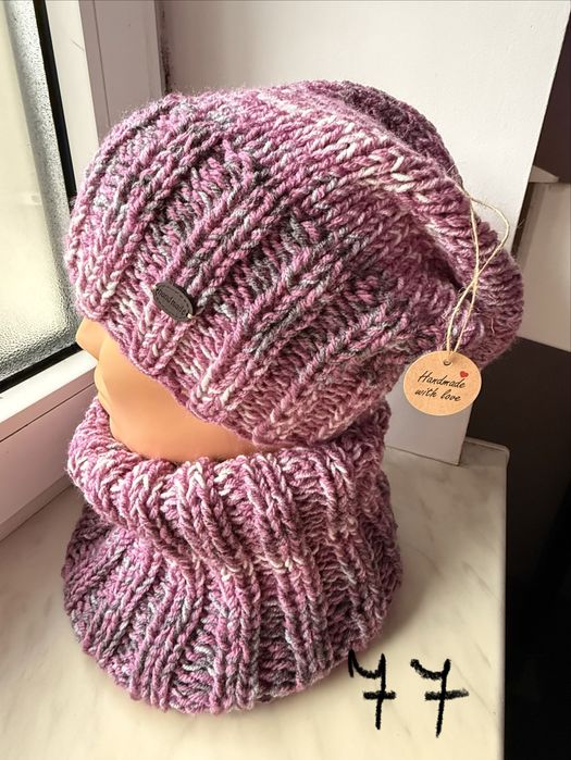 Komplet czapka i komin handmade