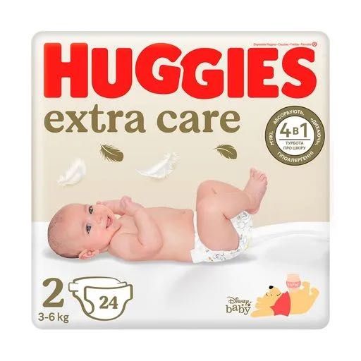 Підгузки Huggies Extra Care розмір 2 (3-6 кг), 106 шт