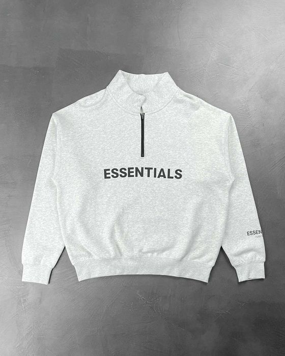 Світшот Fear Of God Essentials Front Logo Half Zip Sweat Light Grey