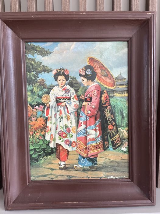 Reprodukcja – J.Pifarré  „Japońskie kobiety w ogrodzie”