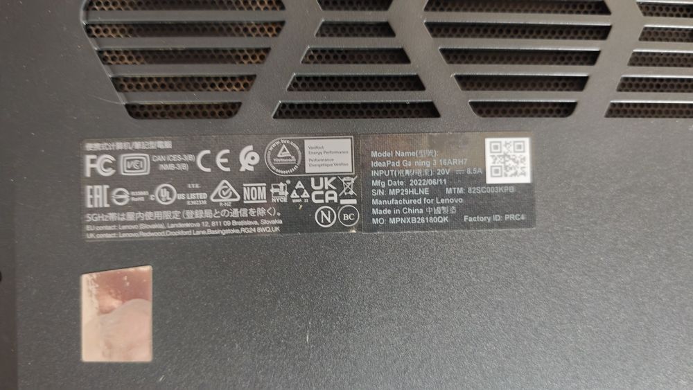 Lenovo IdeaPad Gaming 3 16ARH7 na cześci
