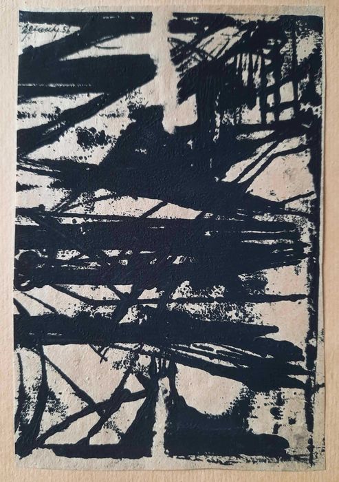 Rysunek Tuszem Kompozycja Ekspresjonistyczna  ok. 1955 r. V