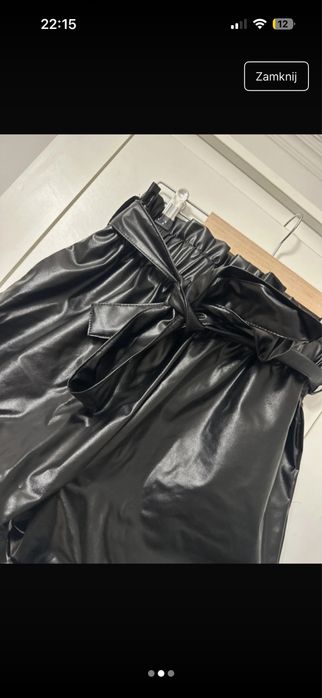 Skórzane spodenki wysoki stan wiązane