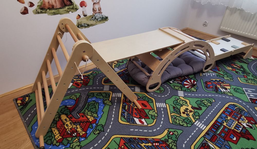 Tor przeszkód dla dzieci, 6 el. Drewniany