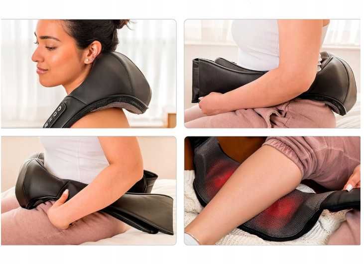 NOWY Masażer do szyi, karku, pleców i ciała podgrzewany Shiatsu Pro+