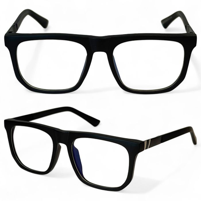 Okulary Zerówki Męskie Do Komputera Z Filtrem Blue Light Nerdy Czarne