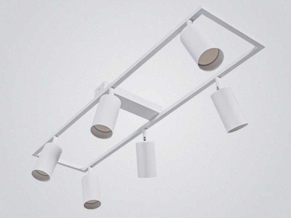 Lampa Sufitowa Oprawa Halogenowa Spot Ruchoma Kinkiet Reflektor LED 6X GU10 Biały