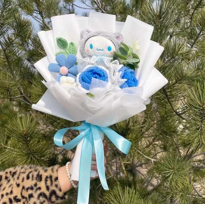 Bouquet de flores artificiais da hello kitty e sario NOVO ENVIO GRÁTIS