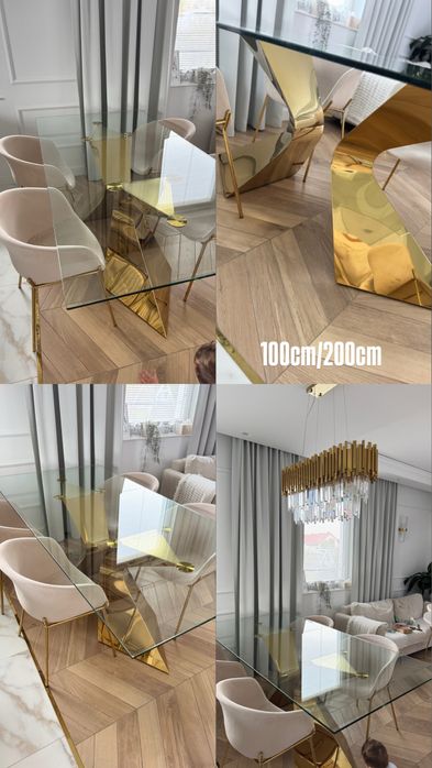 Szaklany stol  zlote nogi