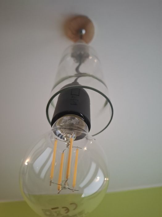 Ręcznie robiona lampa z butelki po winie - Loft/Rustic - Unikatowa!