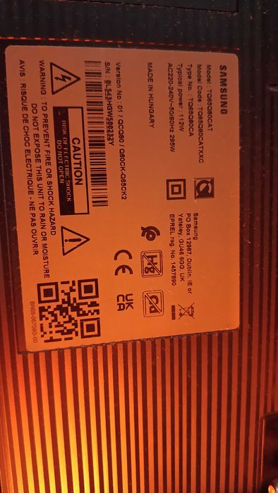 Vendo Smart TV Samsung 65' Model Code :TQS5QBOCATXXC
