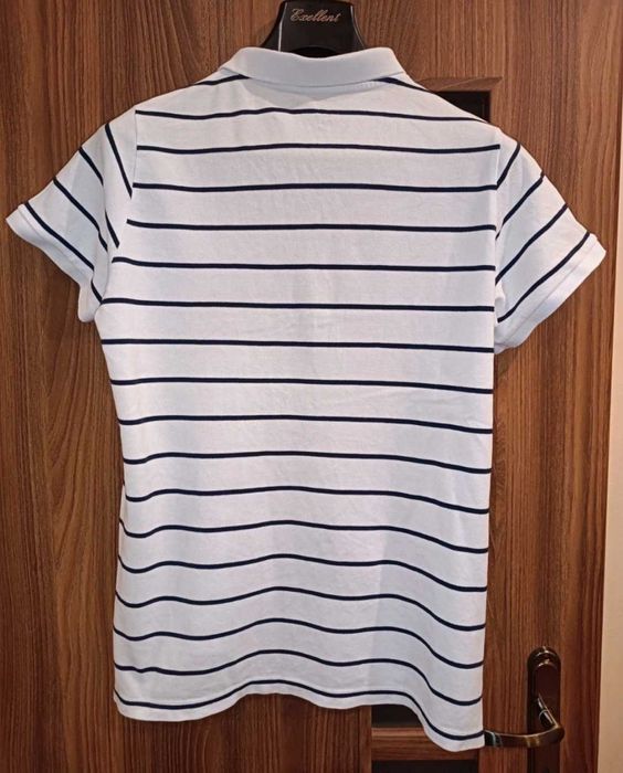 T-shirt męski biały w paski