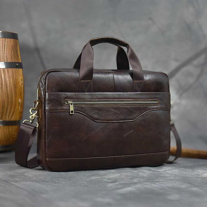 Nowa Skórzana Torba Teczka Biznesowa - Naturalna Skóra Bydlęca !