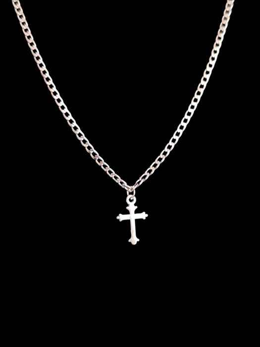 Naszyjnik pancerka stal szlachetna 55 cm 3 mm + krzyżyk