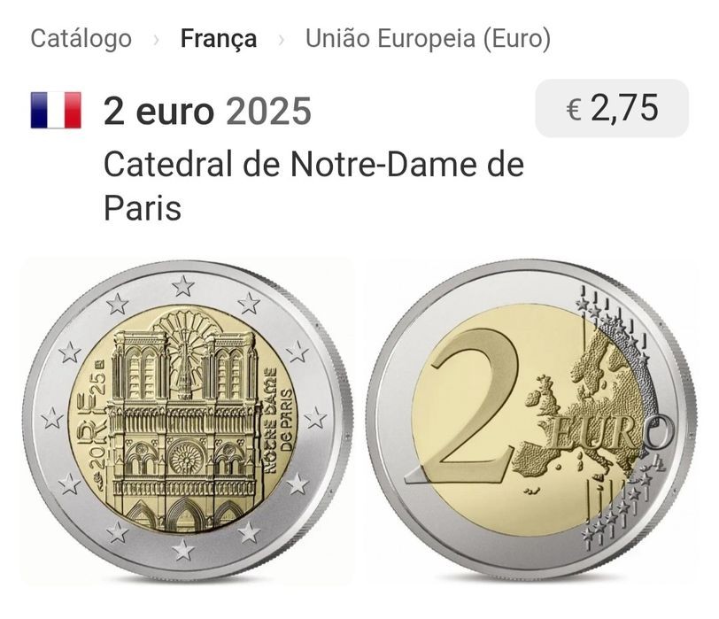 Moeda 2€, França 2025