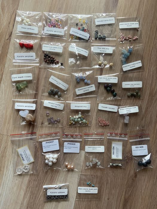 Zestaw koralików szklanych kamieni pereł seashell koraliki do robienia biżuterii