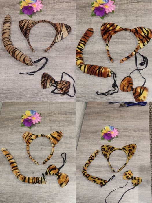 Набір дитячий - тигрик, мишка, жабка, чортик, далмантинчик, овечка