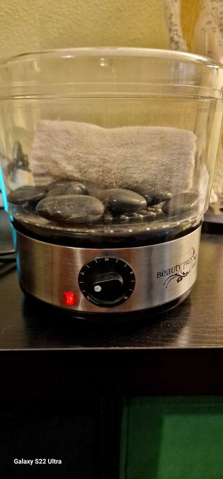 Aquecedor de toalhas e pedras massagem