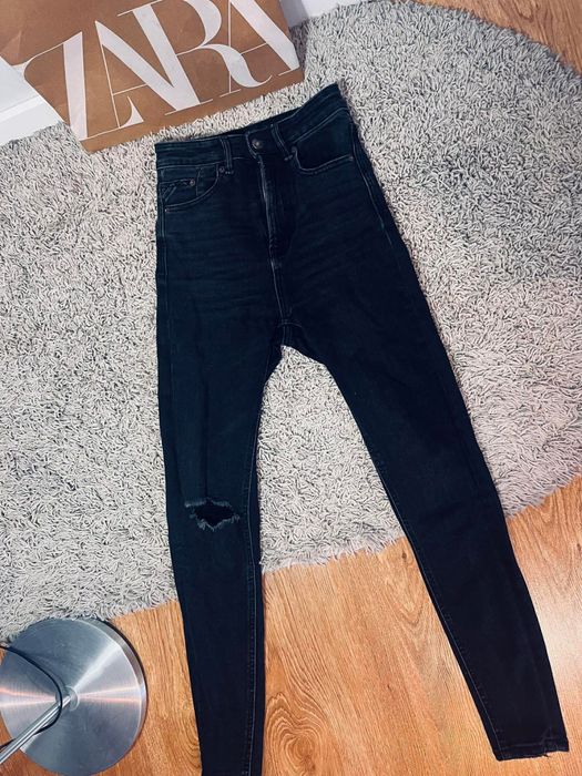 Stradivarius rurki 34 wysoki stan xs czarne