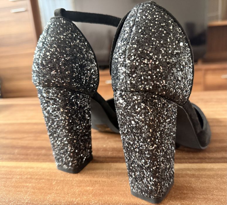 Buty obcas brokat r.39