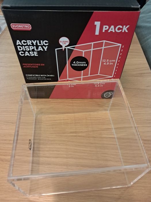 Caixa de acrílico Evoretro para booster box de Pokemon