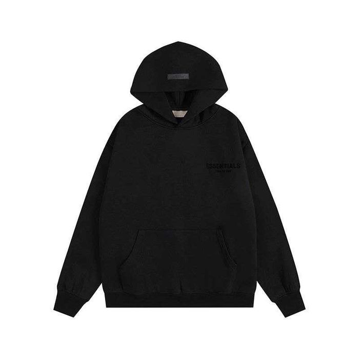СУПЕР ЯКІСТЬ, худі essentials Fear of God, чорное унисекс худи есентиалс фог