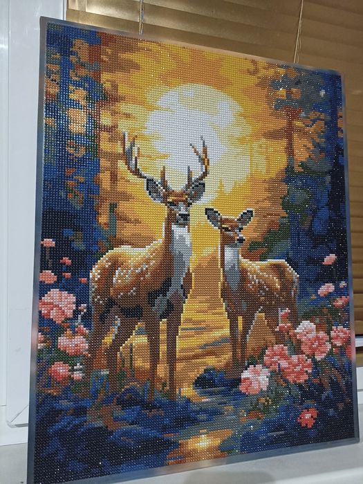 Картина з алмазів "Олені"