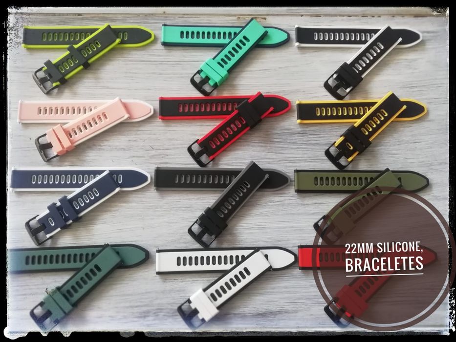 Bracelete  em silicone, 22mm (Novo) varias cores