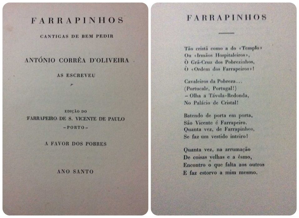 Farrapinhos. Cantigas de Bem Pedir. António C. D'Oliveira as Escreveu.