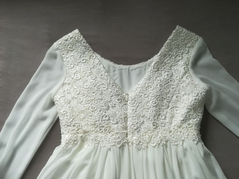 Sukienka ślubna ciążowa krótka