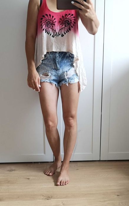 H&M Against Aids festiwal asymertyczny top aztec new 36/S