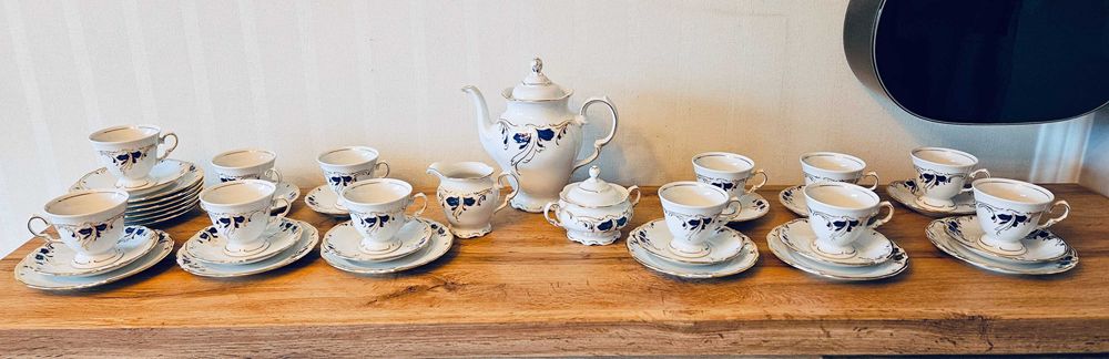 Serwis obiadowy i kawowy dla 12osób Porcelana Polska Demeter Fryderyka