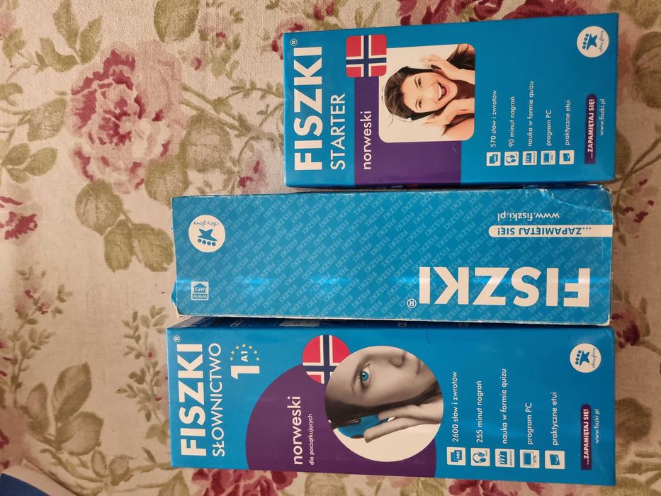 Książki  i fiszki do nauki języka norweskiego
