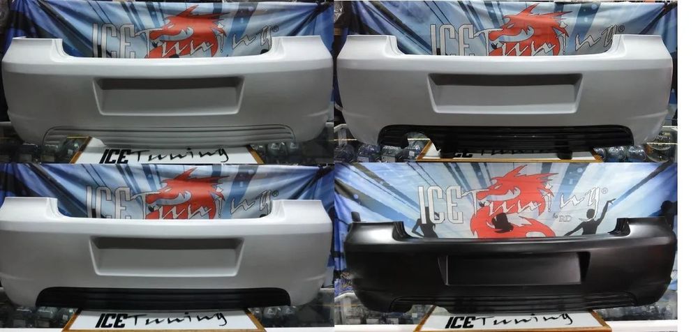 Para-choques traseiro em fibra VW Golf 4, IV R-line LOOK C/1 saída simples, dupla, 2 saídas ou sem saídas de escape