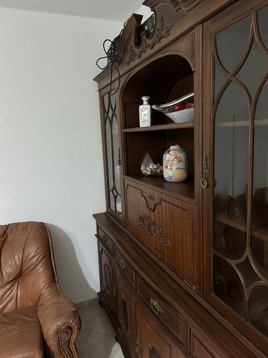 Movel estante armario madeira maciça vintage