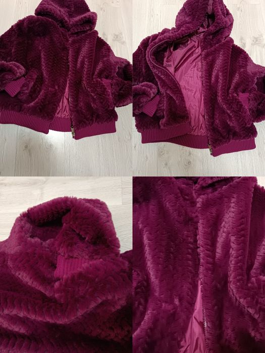 Futerko kurtka futerkowe miś Teddy przejściowa wiosna jesień zima śliw