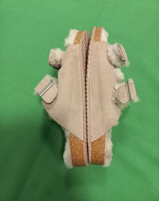 Шлёпанцы слайдеры из меха и замши John Lewis birkenstock