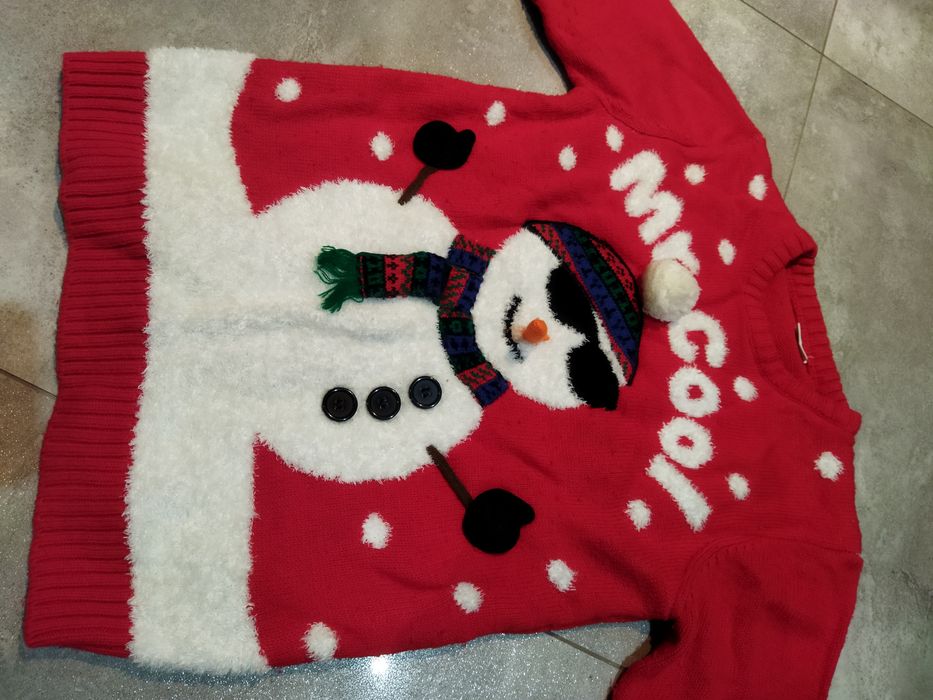 Sweterek świąteczny Bałwanek r. 134-140cm